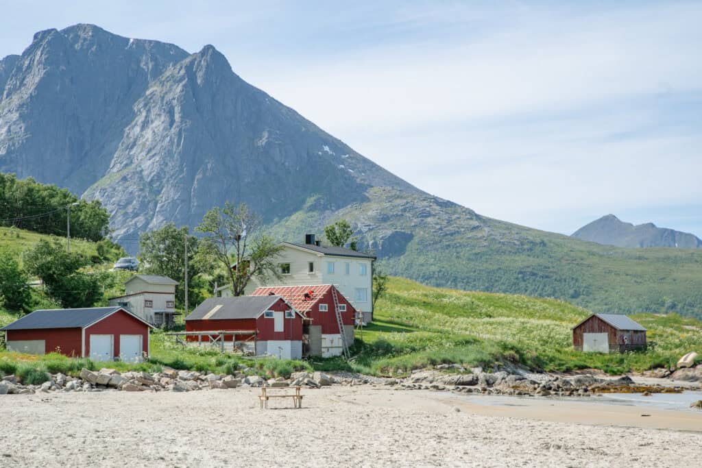 Book Tours & Activities in Tromsø - Experience Tromsø Like a Local Picturesque coastal village with mountains and red houses in Tromsø region.